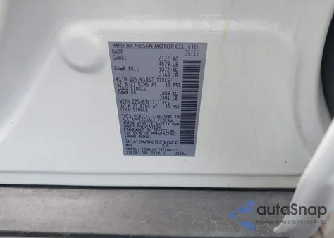 2015 Nissan Rogue Sv из США, поврежденный, VIN 5N1AT2MV9FC871026